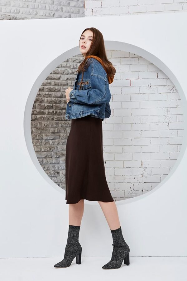 Turtleneck knit sleeveless dress