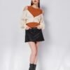 Leather skirt with fog texture