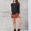 Asymmetrical shape knitted top