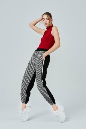 Pants Diamond plaid casual bunched