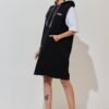 Hooded sports style fake two-piece dress