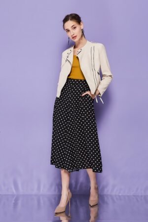 Double zipper leather jacket