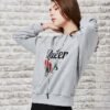 Rose monogram print hooded top