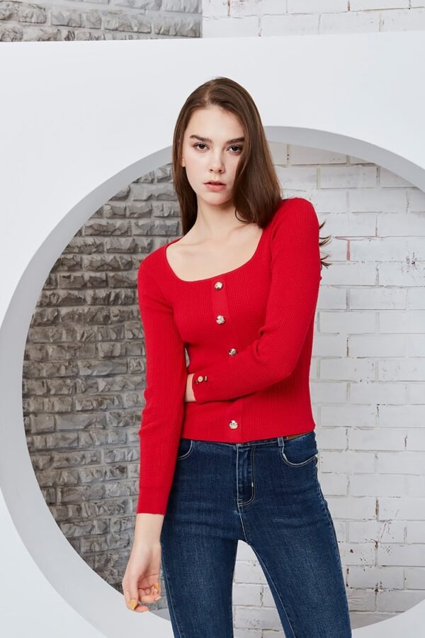 Style square neck knitted top
