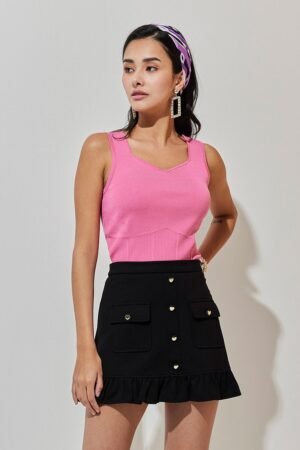 Close-fitting elastic V-neck vest