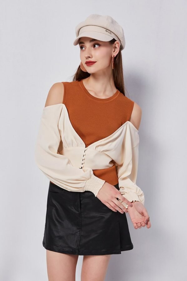 Leather skirt with fog texture