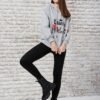 Rose monogram print hooded top