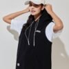 Hooded sports style fake two-piece dress