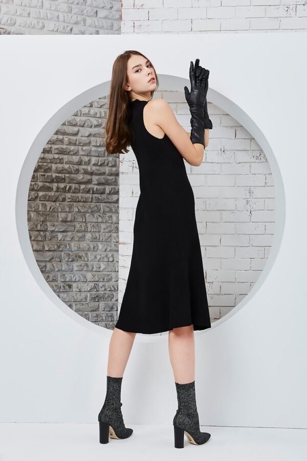 Turtleneck knit sleeveless dress