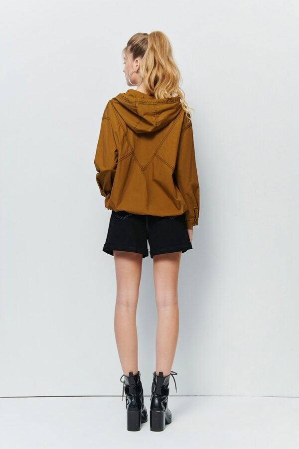 Casual hooded drawstring pocket top