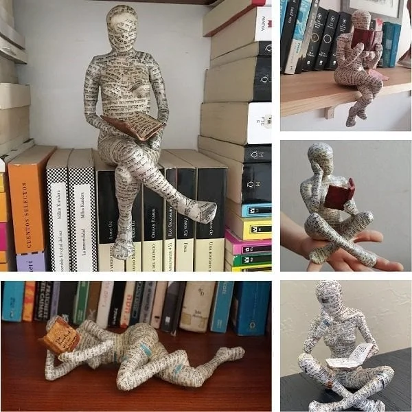 Modern Reading Woman Statue