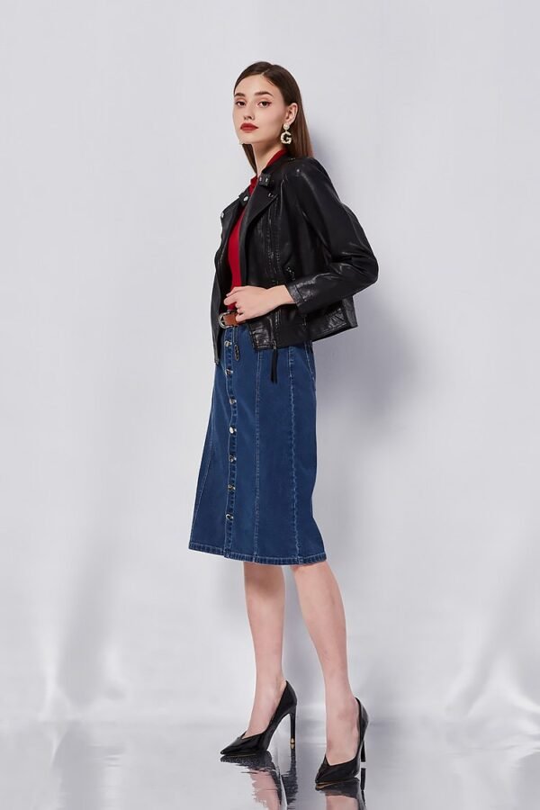 Double zipper leather jacket