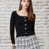 Style square neck knitted top