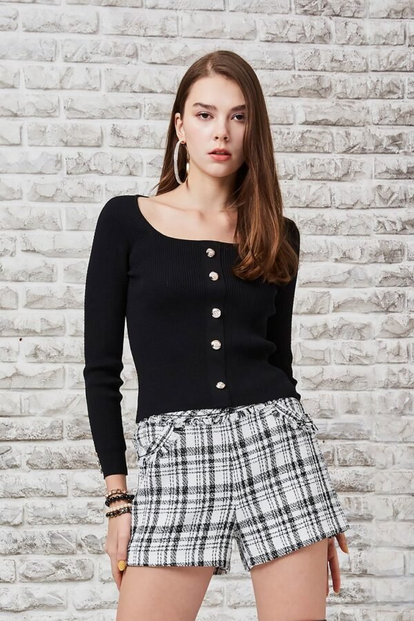 Style square neck knitted top