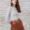 Leather skirt with fog texture