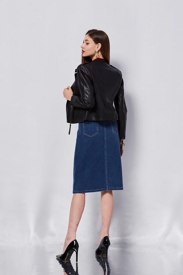 Double zipper leather jacket