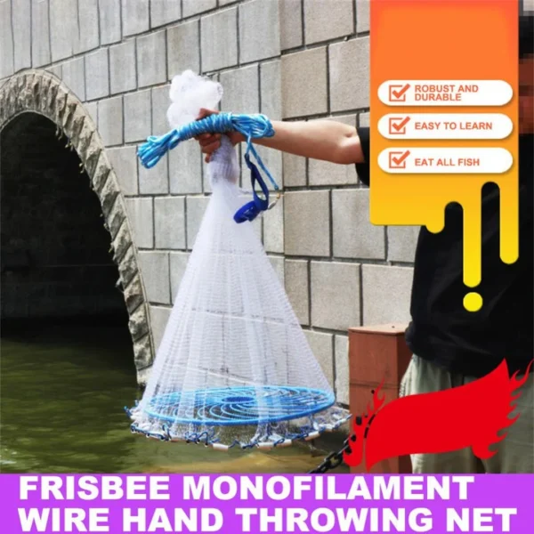 PREMIUM THAI CIRCLE NET THROWER WITH EASY-DRAW COR