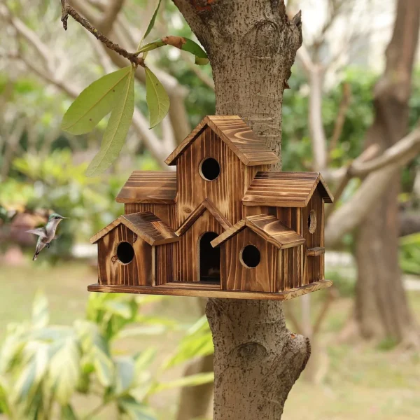 Hole Handmade Natural Bird House for Backyard/Courtyard/Patio Decor