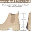 Women's Chelsea Boots Fashion Lug Sole Chunky Heel Slip on Elastic Ankle Booties
