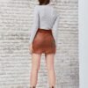 Leather skirt with fog texture