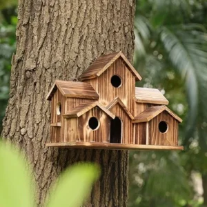 Hole Handmade Natural Bird House for Backyard/Courtyard/Patio Decor
